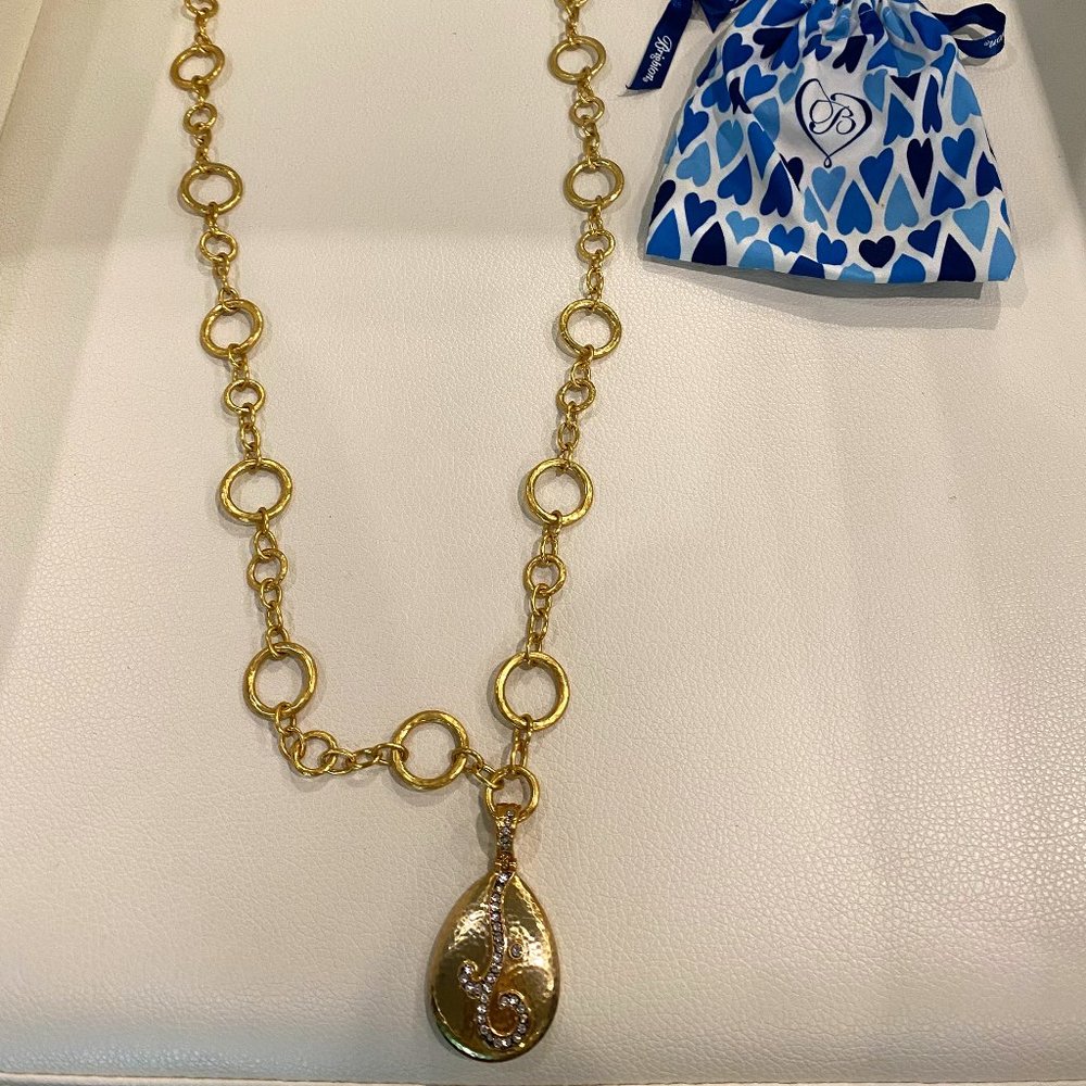 Brighton Gold Chain Necklace with Detachable Pendant Like Condition: Excellent